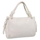 LOEWE Hand Bag Leather White Silver Auth 203231A-1