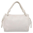 LOEWE Hand Bag Leather White Silver Auth 203231A-13