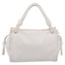 LOEWE Hand Bag Leather White Silver Auth 203231A-2