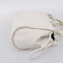 LOEWE Hand Bag Leather White Silver Auth 203231A-4