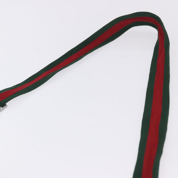 GUCCI GG Canvas Web Sherry Line Shoulder Bag Black Silver 189751 Auth 203232A