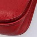 HERMES Evelyn 2 PM Shoulder Bag Taurillon Clemence Red Silver Auth 203233V-15