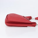 HERMES Evelyn 2 PM Shoulder Bag Taurillon Clemence Red Silver Auth 203233V-3