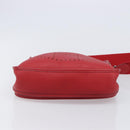 HERMES Evelyn 2 PM Shoulder Bag Taurillon Clemence Red Silver Auth 203233V-5