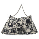 CHANEL Chain Tote Bag Nylon Black Silver CC Auth 203235A-1