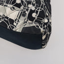 CHANEL Chain Tote Bag Nylon Black Silver CC Auth 203235A-10