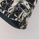 CHANEL Chain Tote Bag Nylon Black Silver CC Auth 203235A-13