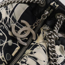 CHANEL Chain Tote Bag Nylon Black Silver CC Auth 203235A-15