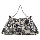 CHANEL Chain Tote Bag Nylon Black Silver CC Auth 203235A-2