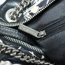 CHANEL Chain Tote Bag Nylon Black Silver CC Auth 203235A-21