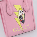 GUCCI Bananya Tote Bag Leather 2way Pink Gold 671623 Auth 203236M-16