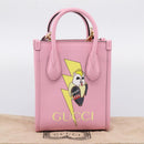 GUCCI Bananya Tote Bag Leather 2way Pink Gold 671623 Auth 203236M-24