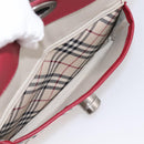 BURBERRY Nova Check Hand Bag Canvas Beige Silver Auth 203239A-12