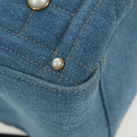 GUCCI GG Marmont Backpack Denim Blue Gold 476671 Auth 203241M