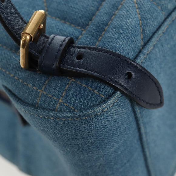 GUCCI GG Marmont Backpack Denim Blue Gold 476671 Auth 203241M