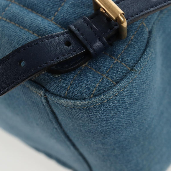 GUCCI GG Marmont Backpack Denim Blue Gold 476671 Auth 203241M