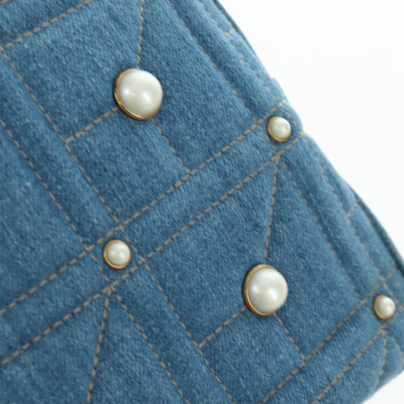 GUCCI GG Marmont Backpack Denim Blue Gold 476671 Auth 203241M