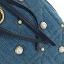 GUCCI GG Marmont Backpack Denim Blue Gold 476671 Auth 203241M-24