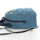 GUCCI GG Marmont Backpack Denim Blue Gold 476671 Auth 203241M-3