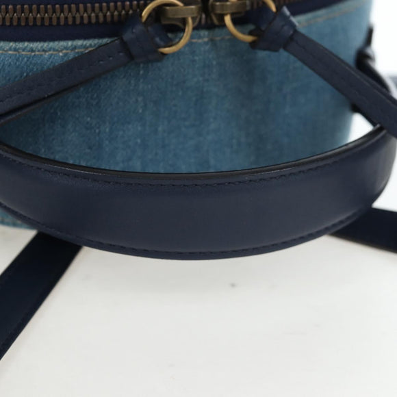 GUCCI GG Marmont Backpack Denim Blue Gold 476671 Auth 203241M