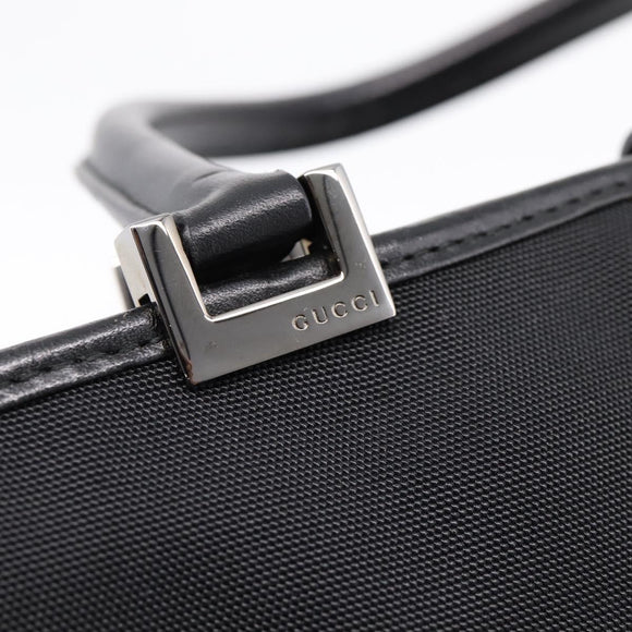 GUCCI Jackie Hand Bag Canvas Black Silver 002 1065 Auth 203243A