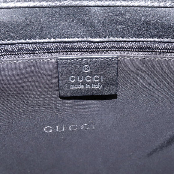 GUCCI Jackie Hand Bag Canvas Black Silver 002 1065 Auth 203243A