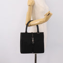 GUCCI Jackie Hand Bag Canvas Black Silver 002 1065 Auth 203243A-23