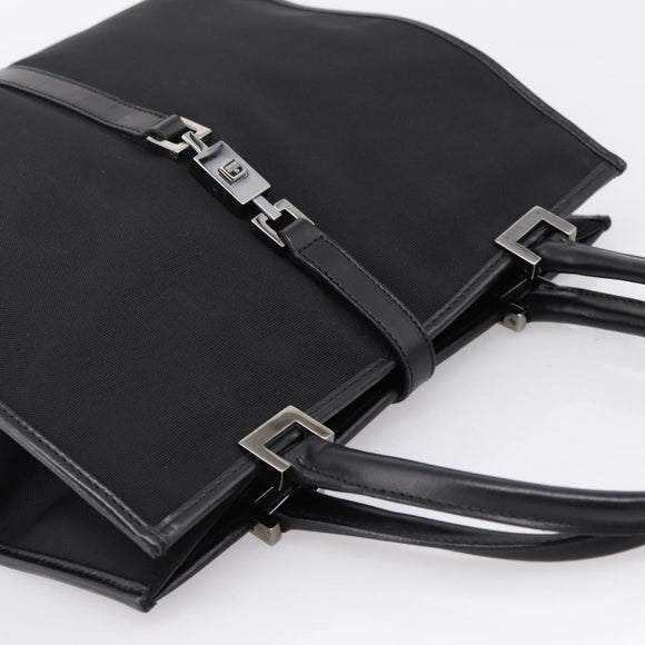 GUCCI Jackie Hand Bag Canvas Black Silver 002 1065 Auth 203243A