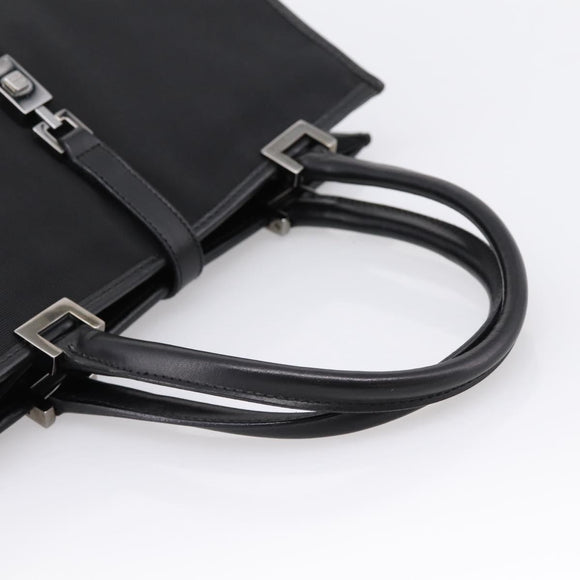 GUCCI Jackie Hand Bag Canvas Black Silver 002 1065 Auth 203243A