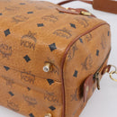 MCM Logogram Vicetos Hand Bag PVC Leather 2way Brown Gold Auth 203245A-14