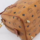 MCM Logogram Vicetos Hand Bag PVC Leather 2way Brown Gold Auth 203245A-15