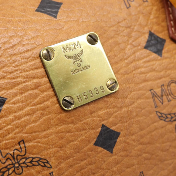 MCM Logogram Vicetos Hand Bag PVC Leather 2way Brown Gold Auth 203245A