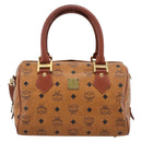 MCM Logogram Vicetos Hand Bag PVC Leather 2way Brown Gold Auth 203245A-2