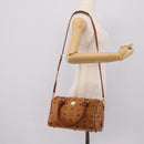 MCM Logogram Vicetos Hand Bag PVC Leather 2way Brown Gold Auth 203245A-25