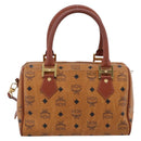 MCM Logogram Vicetos Hand Bag PVC Leather 2way Brown Gold Auth 203245A-3