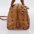 MCM Logogram Vicetos Hand Bag PVC Leather 2way Brown Gold Auth 203245A-4