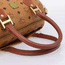 MCM Logogram Vicetos Hand Bag PVC Leather 2way Brown Gold Auth 203245A-7