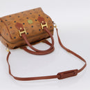 MCM Logogram Vicetos Hand Bag PVC Leather 2way Brown Gold Auth 203245A-9