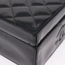 CHANEL Matelasse Shoulder Bag Patent Leather Black Gold CC Auth 203247-11