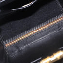 CHANEL Matelasse Shoulder Bag Patent Leather Black Gold CC Auth 203247-17
