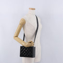 CHANEL Matelasse Shoulder Bag Patent Leather Black Gold CC Auth 203247-22