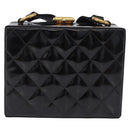 CHANEL Matelasse Shoulder Bag Patent Leather Black Gold CC Auth 203247-3
