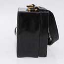 CHANEL Matelasse Shoulder Bag Patent Leather Black Gold CC Auth 203247-5