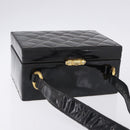 CHANEL Matelasse Shoulder Bag Patent Leather Black Gold CC Auth 203247-6