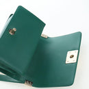 CHANEL Boy Chanel 20 Chain Shoulder Bag Leather Green Gold CC Auth 203249SAM-10