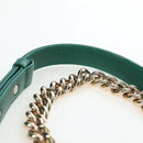 CHANEL Boy Chanel 20 Chain Shoulder Bag Leather Green Gold CC Auth 203249SAM-14
