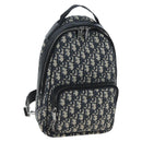 Christian Dior Trotter Canvas Backpack Jacquard Navy Silver Auth 203250SAM-1