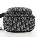 Christian Dior Trotter Canvas Backpack Jacquard Navy Silver Auth 203250SAM-5
