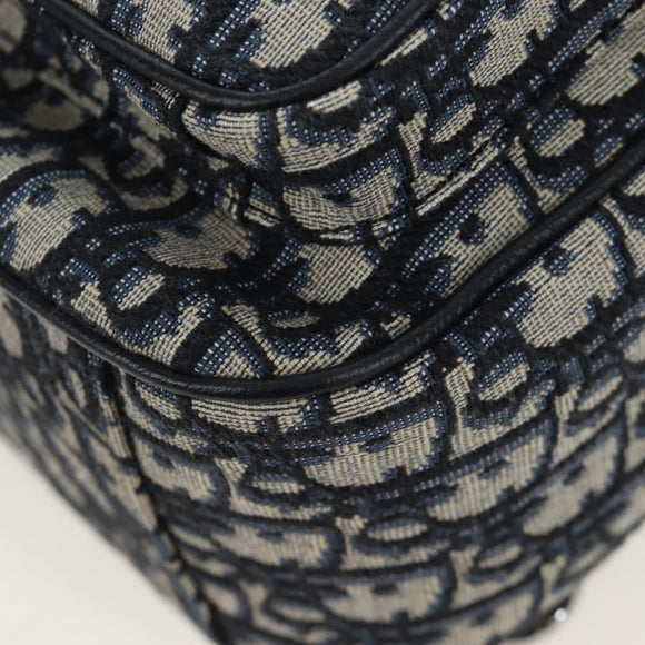 Christian Dior Trotter Canvas Backpack Jacquard Navy Silver Auth 203250SAM