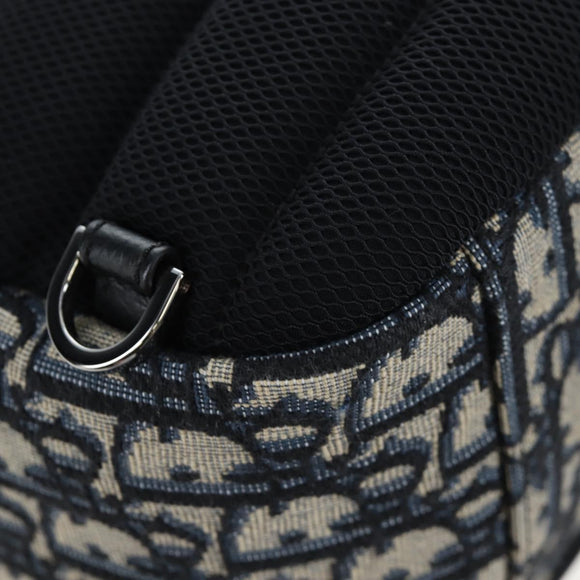 Christian Dior Trotter Canvas Backpack Jacquard Navy Silver Auth 203250SAM